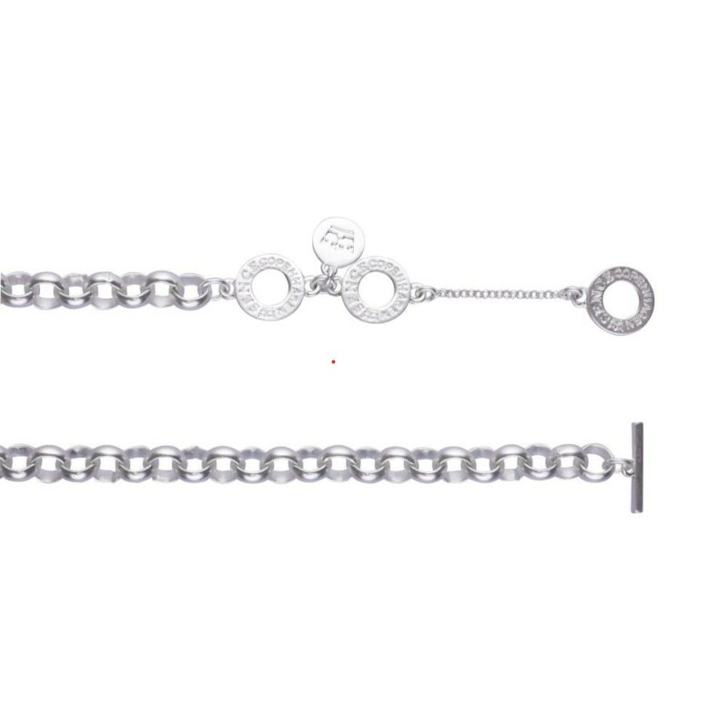 Berry necklace black agate matt silver plated