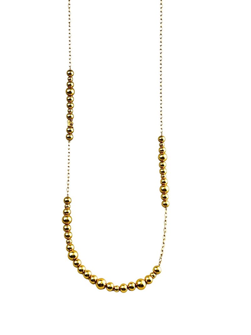 Long Dotti necklace / wrapped bracelet matt gold plated