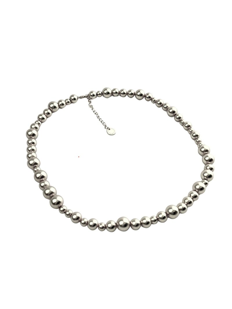 Short Dotti necklace / wrapped bracelet matt silver plated