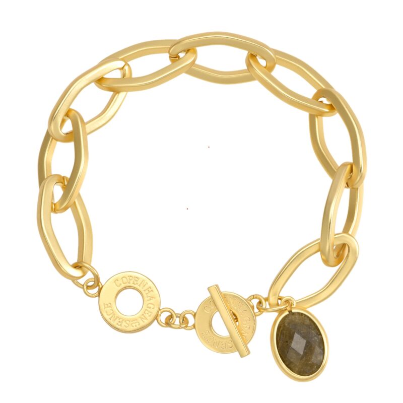 Ally bracelet - labradorite matt gold plated