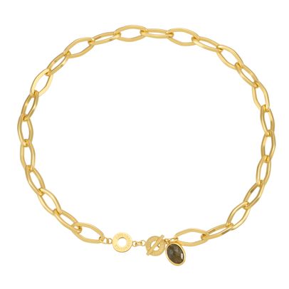 Ally necklace - labradorite matt gold plated