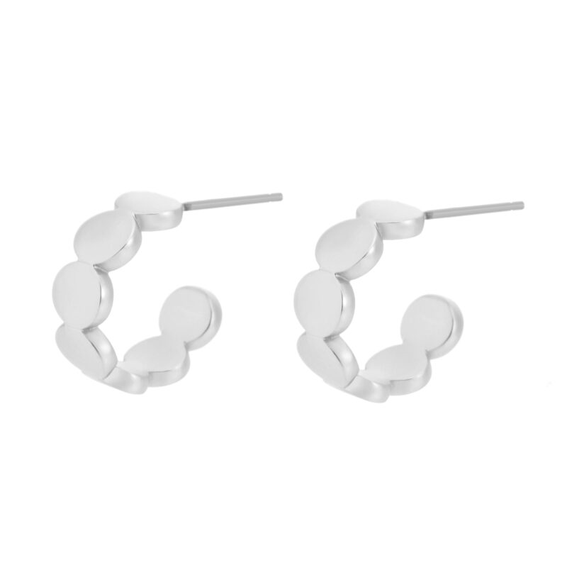 Tiny Dotti Hoops - Matt silver plated studs