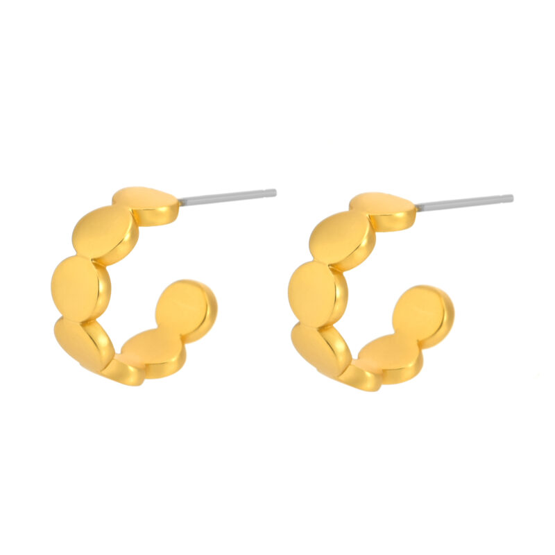 Tiny Dotti Hoops - Matt gold plated studs