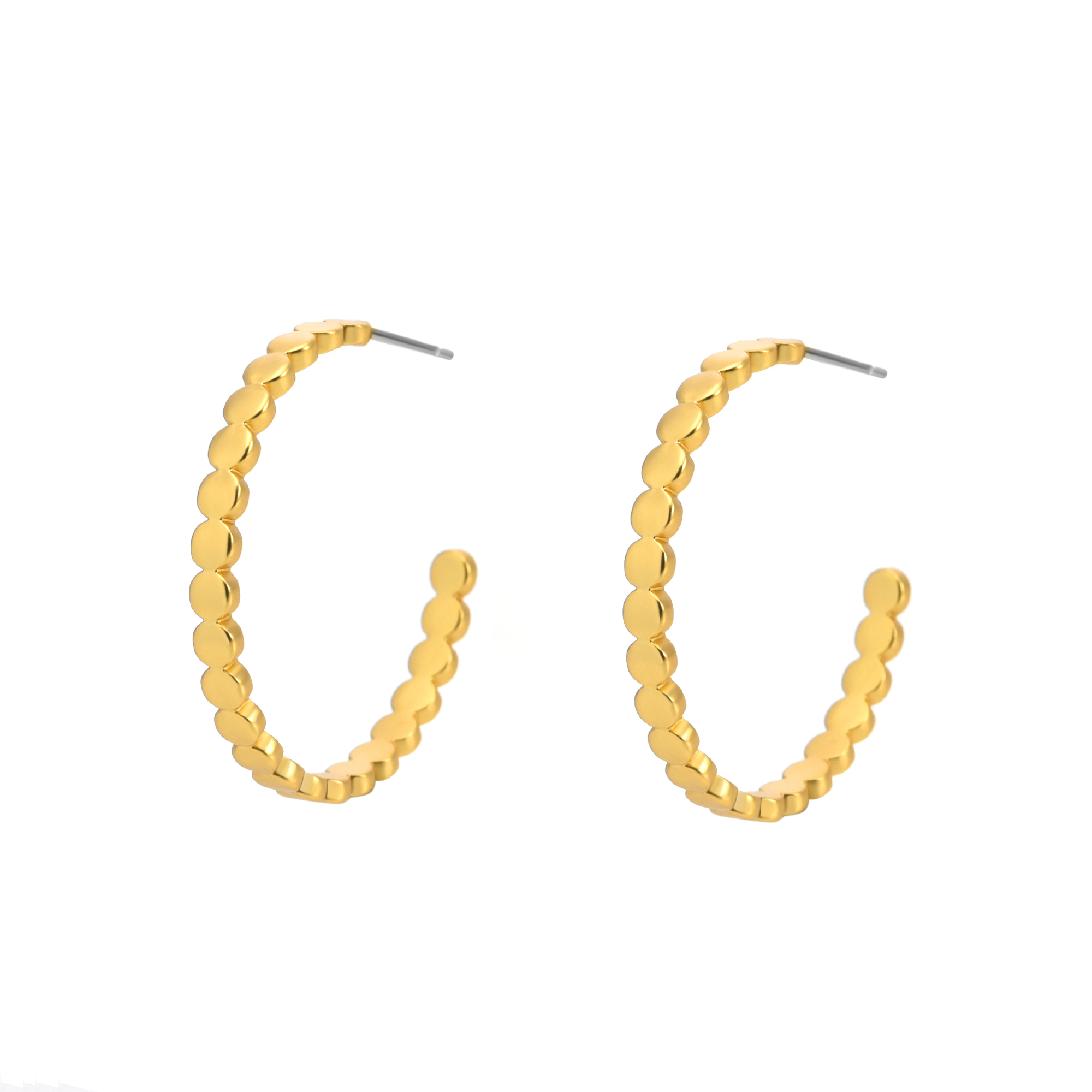 Dotti Hoops Earrings - Matt gold plated