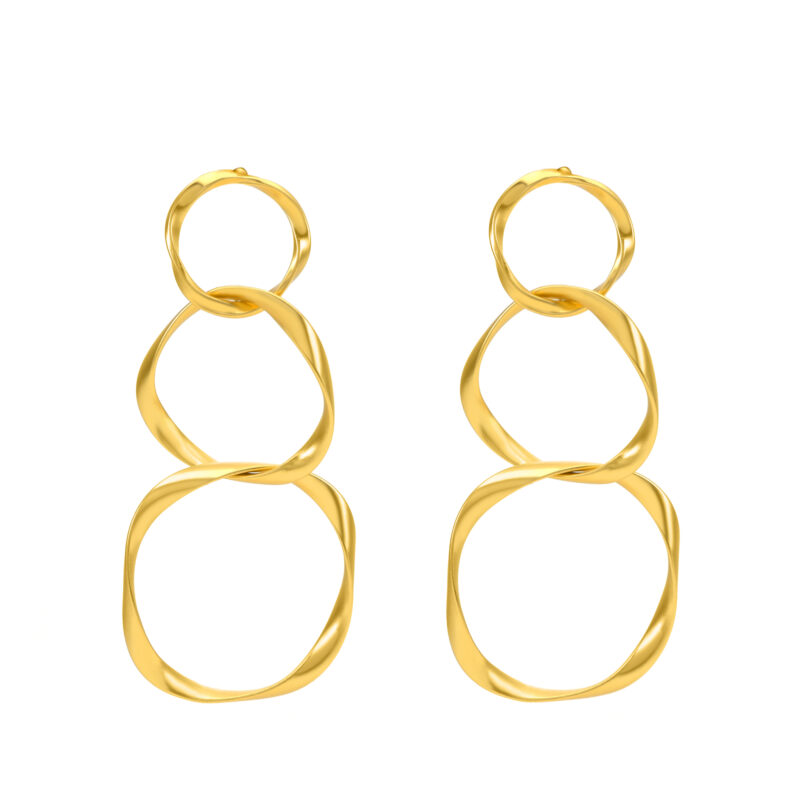 Diva Earrings - Matt gold plated