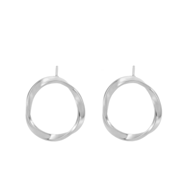 Diva Stud earrings - Matt silver plated