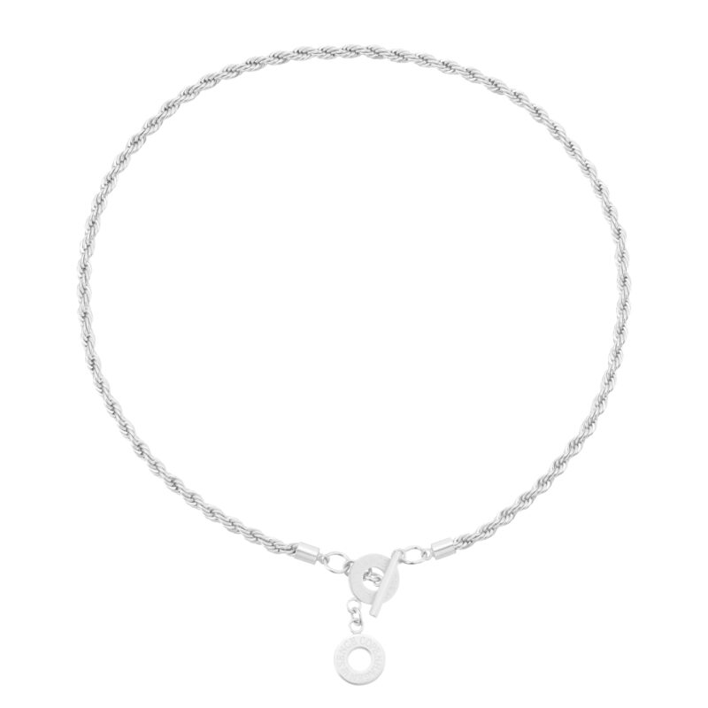 Amelie Twisted necklace - Matt silver plated - 48 CM