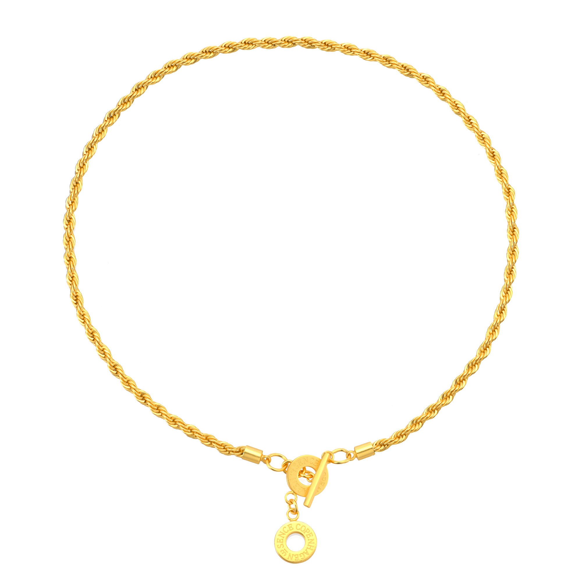 Amelie Twisted necklace - Matt gold plated - 48 CM