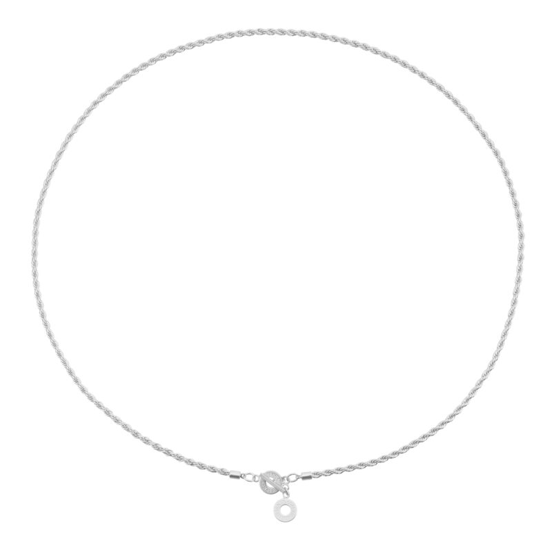 Amelie Twisted Long necklace - Matt silver plated - 85 CM