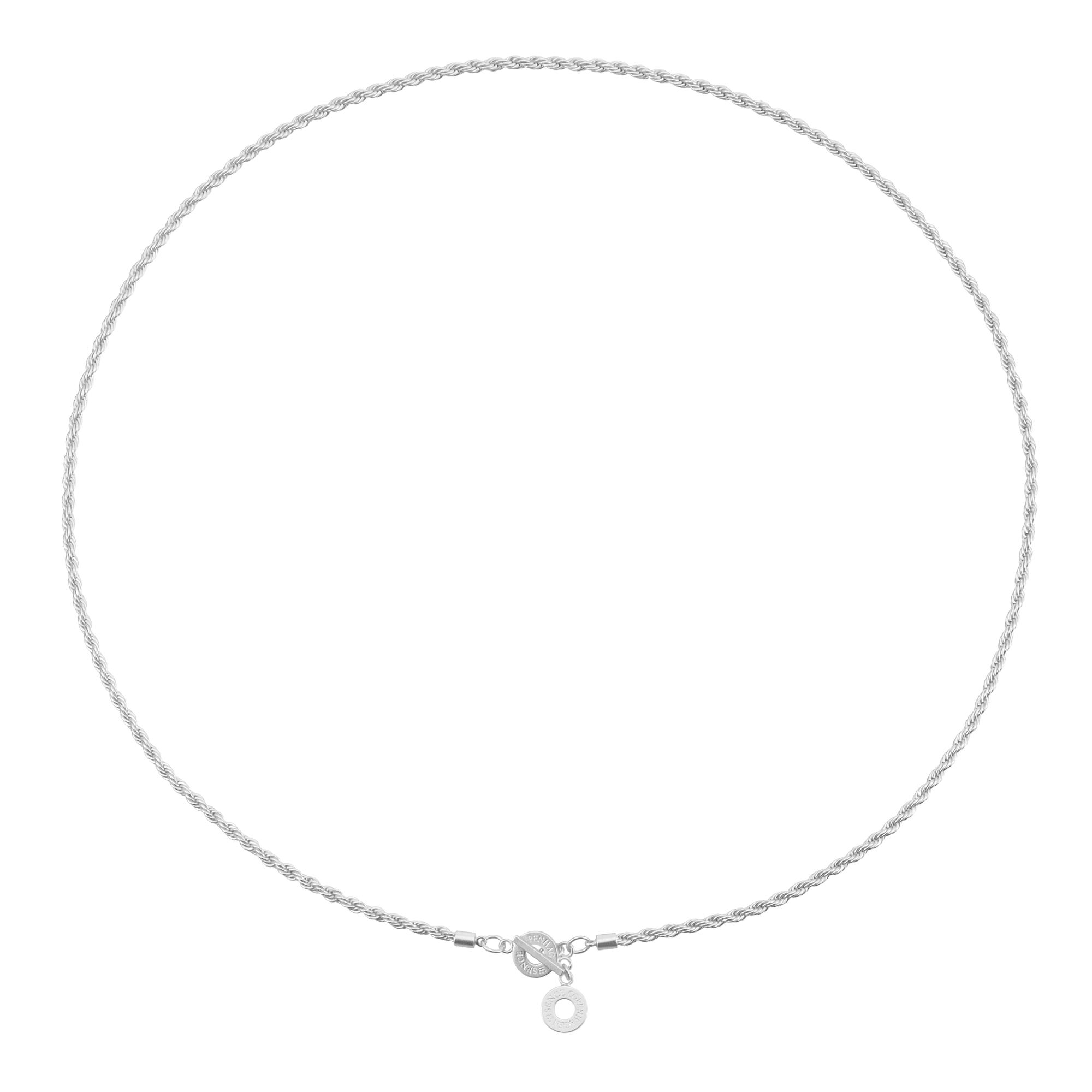 Amelie Twisted Long necklace - Matt silver plated - 85 CM