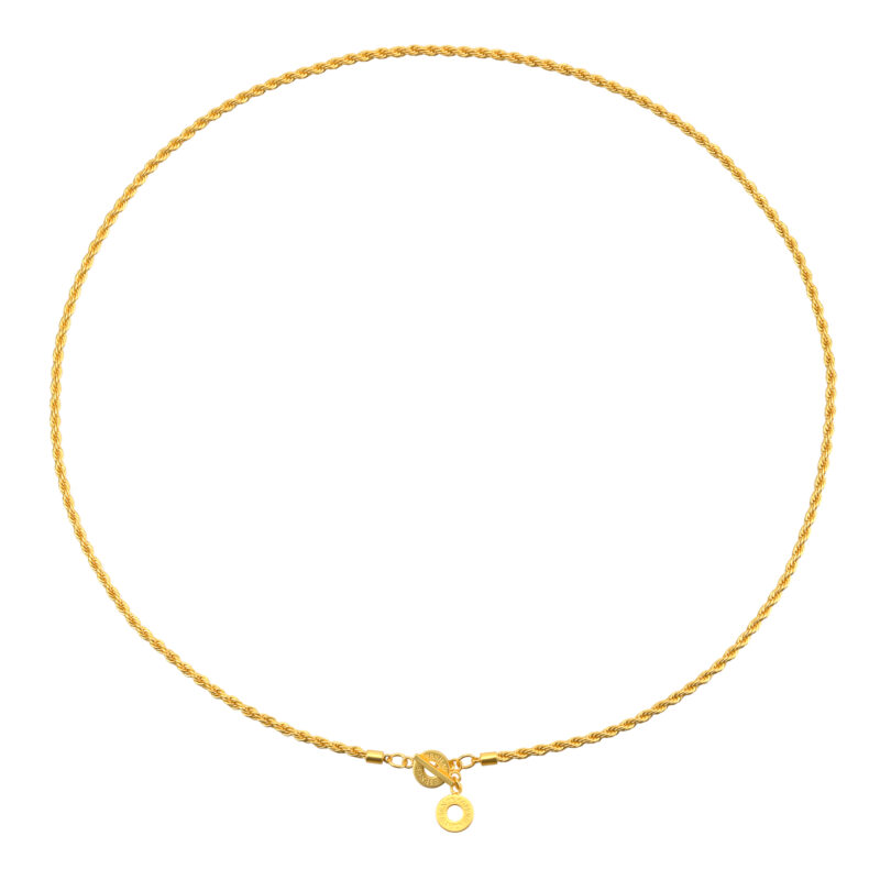 Amelie Twisted Long necklace - Matt gold plated - 85 CM