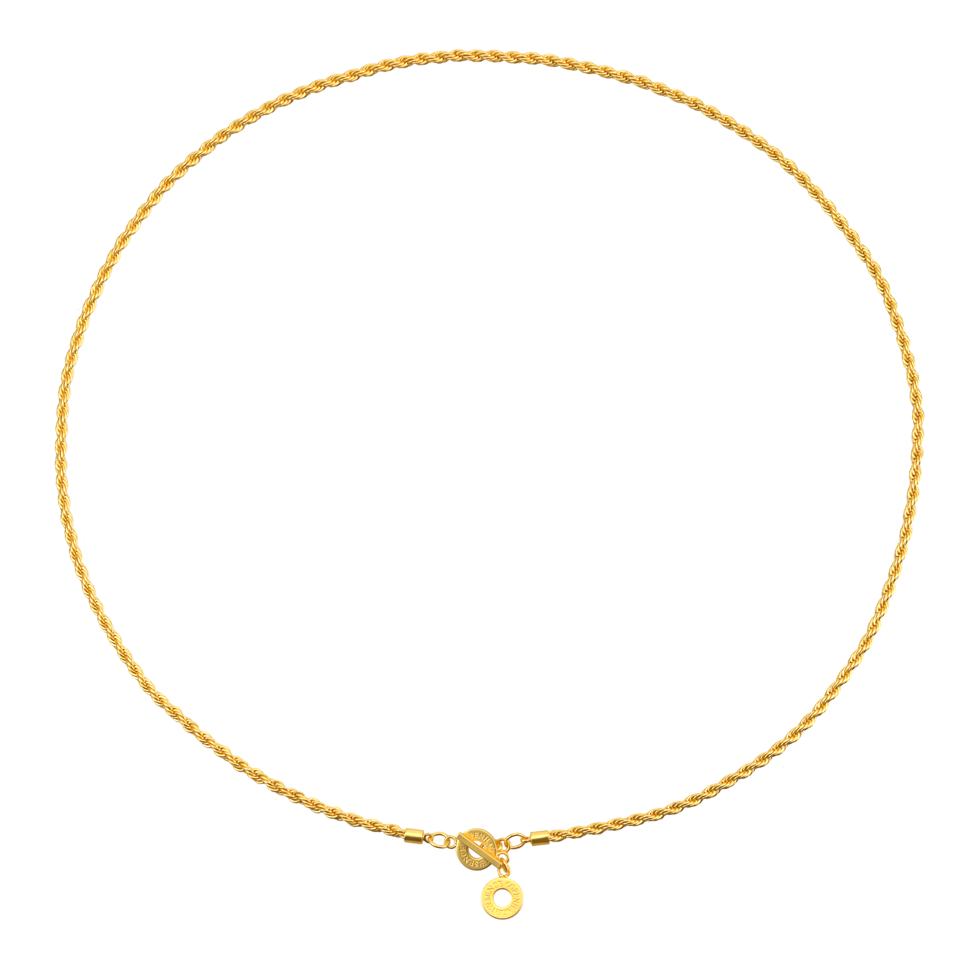 Amelie Twisted Long necklace - Matt gold plated - 85 CM