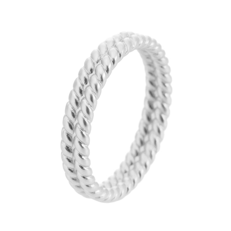 Amelie Ring - Matt silver plated size 7