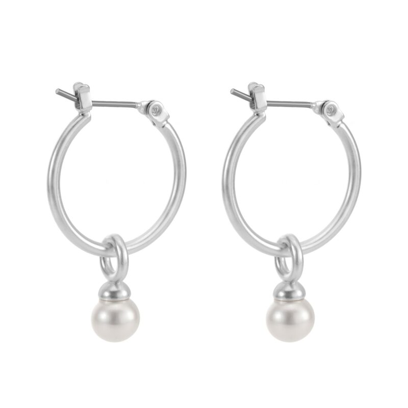 Essentials Be a Star Earrings - Freshwater pearl matt silver plated