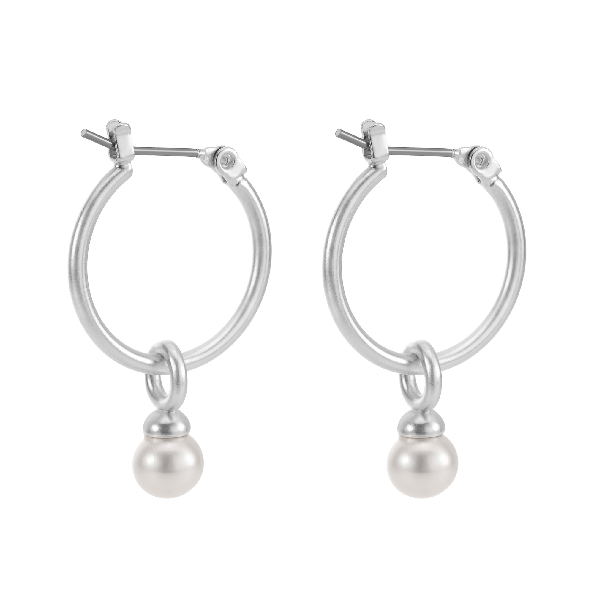 Essentials Be a Star Earrings - Freshwater pearl matt silver plated
