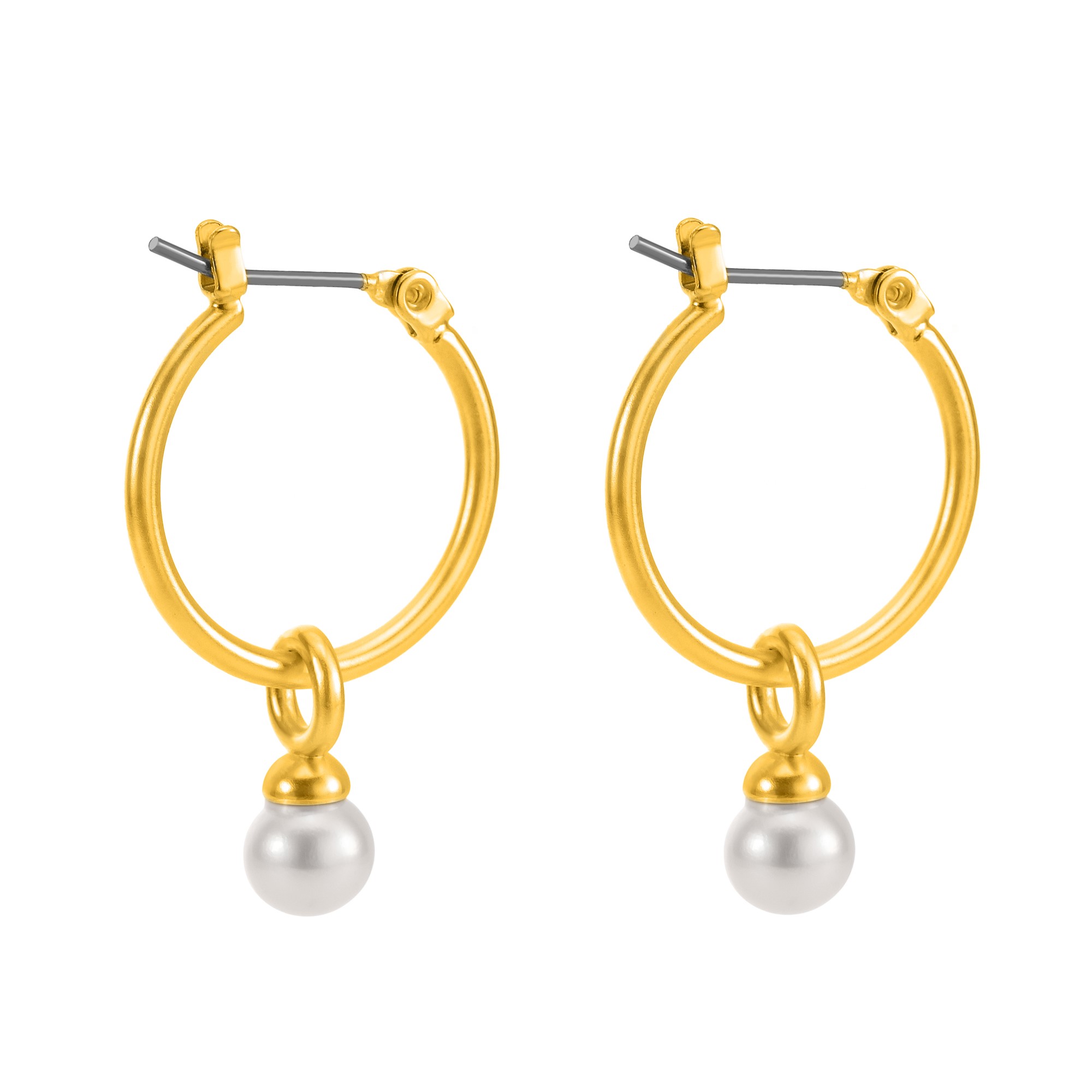 Essentials Be a Star Earrings - Freshwater pearl matt gold plated