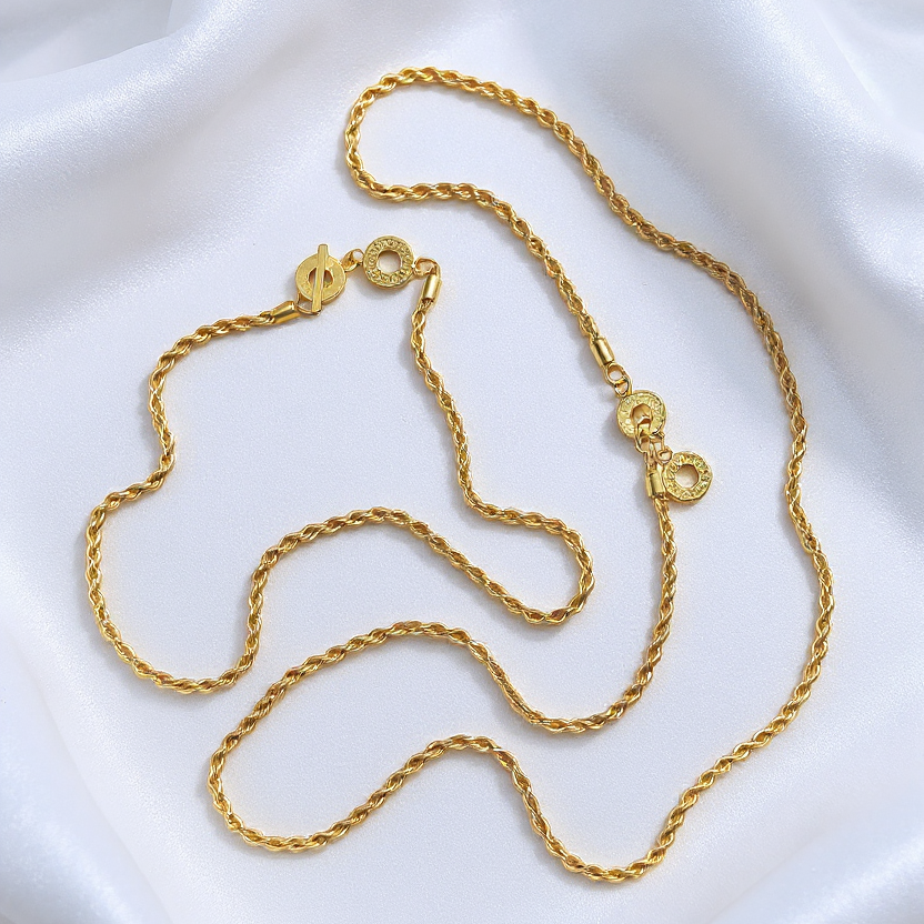Amelie Twisted necklace - Matt gold plated - 48 CM