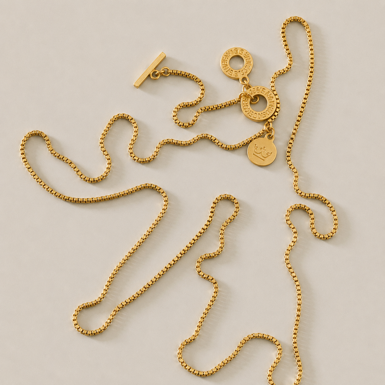 Essentials Venezia necklace matt gold plated - 90 CM