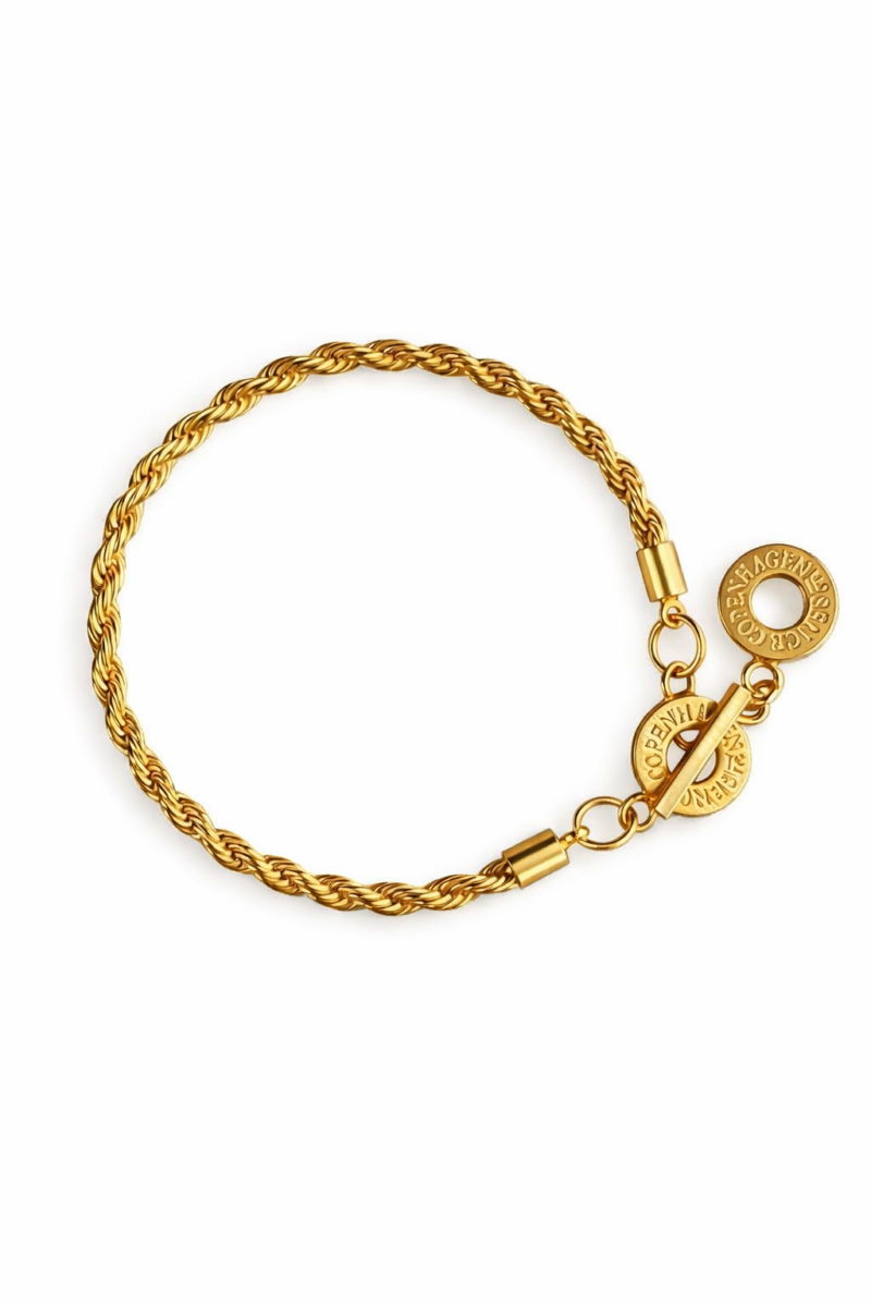 Amelie Twisted Bracelet - Matt gold plated
