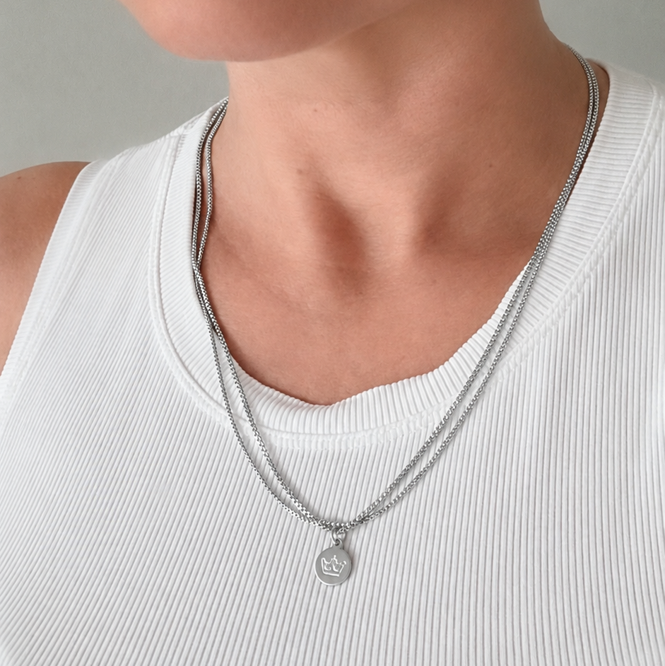 Essentials Seaside Bracelet & Necklace - matt silver plated