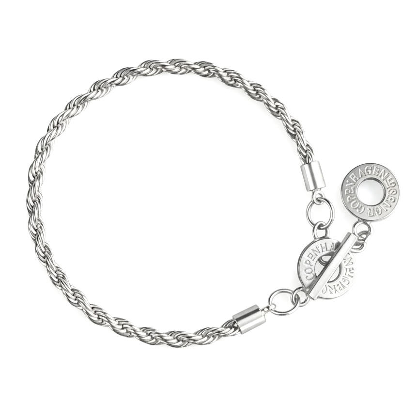 Amelie Twisted Bracelet - Long matt silver plated