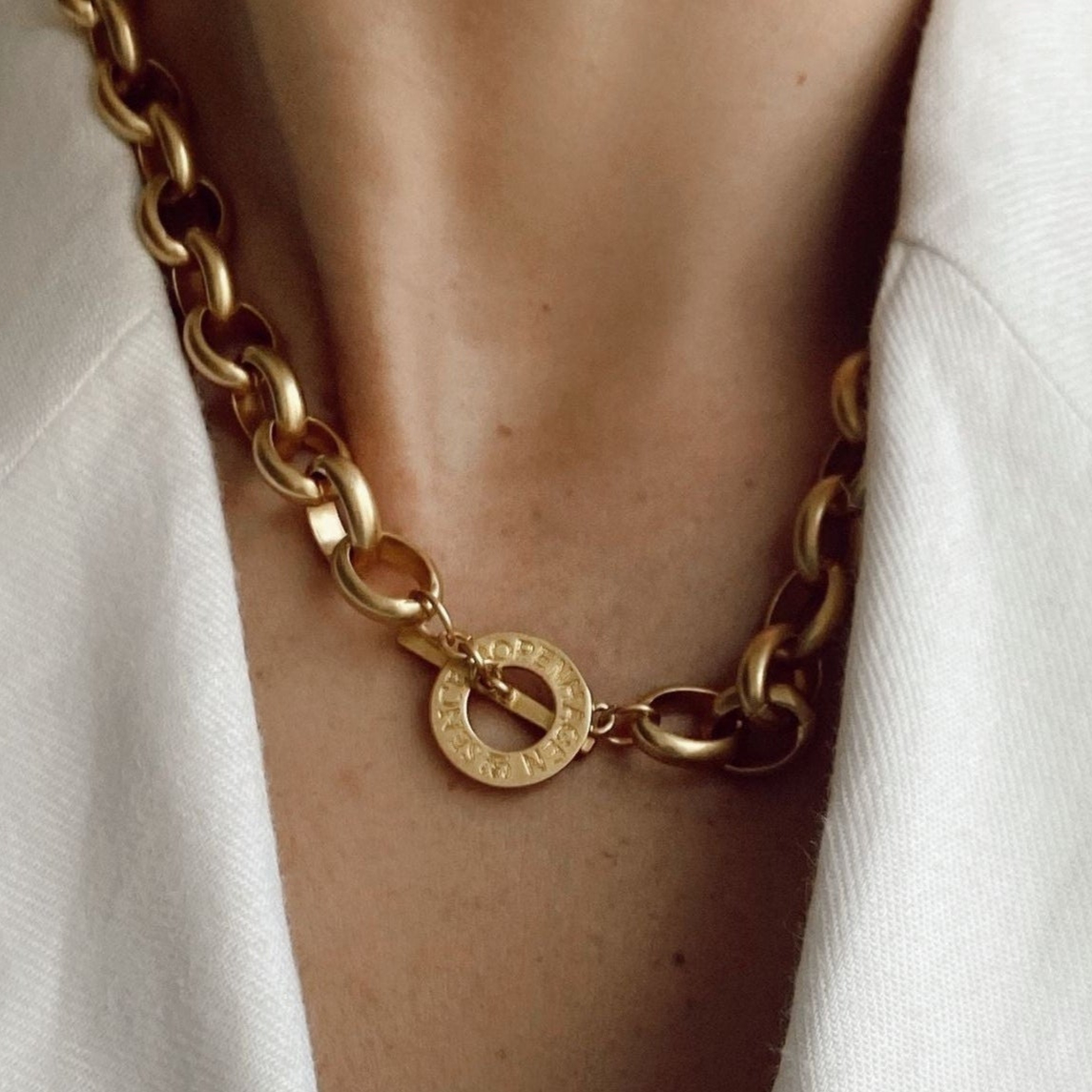 Essentials Everyday necklace matt gold plated - 46 CM