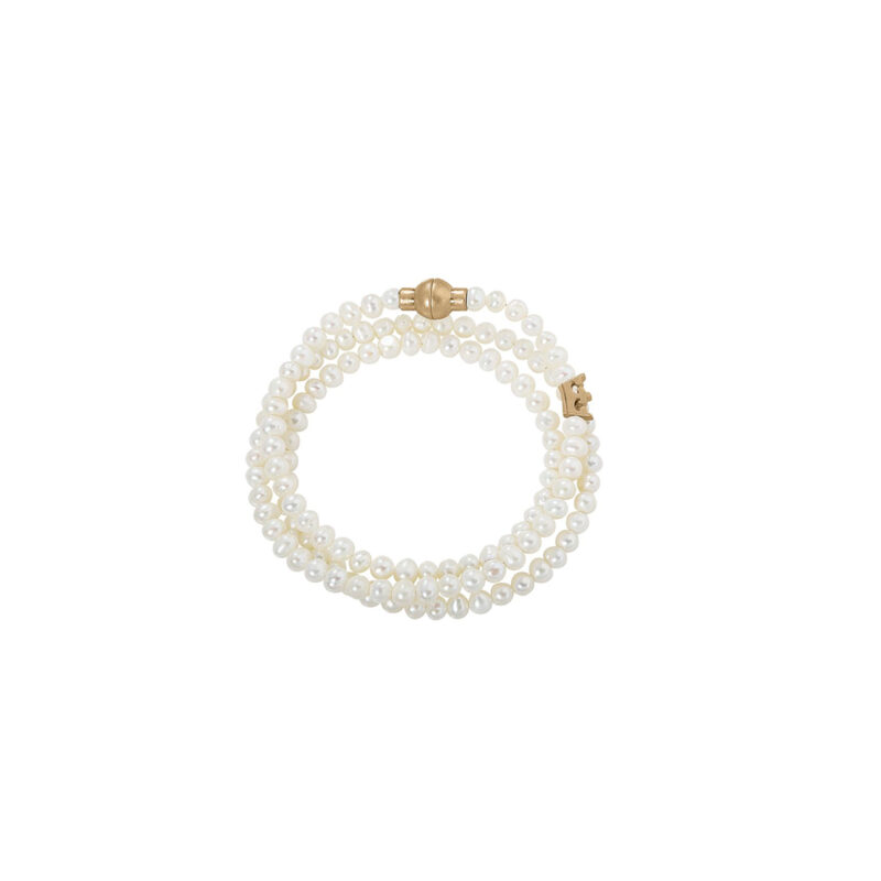 Essentials Hippie bracelet / necklace Freshwater Pearls matt gold plated