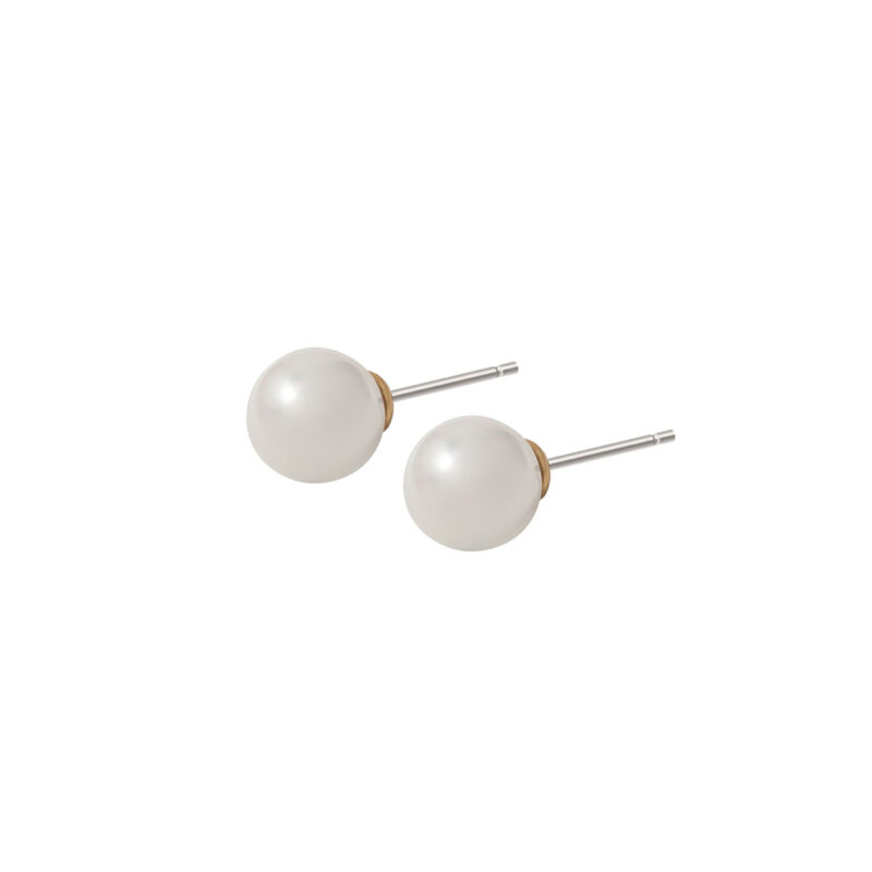 Essentials Joy ear studs Mother of Pearl matt gold plated