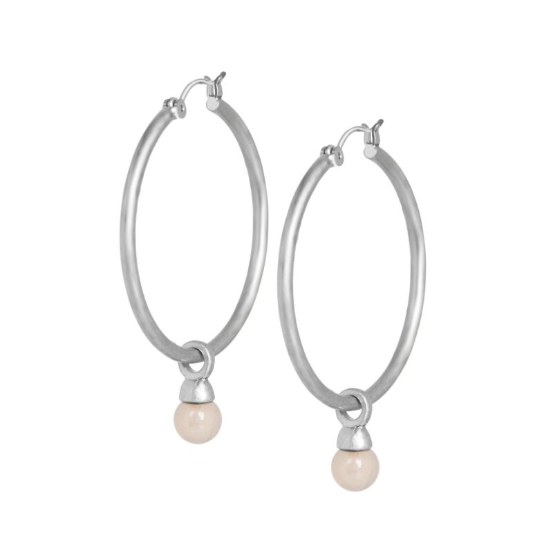 Essentials Be a Star Earrings Rose Quartz matt silver - 3.5 CM