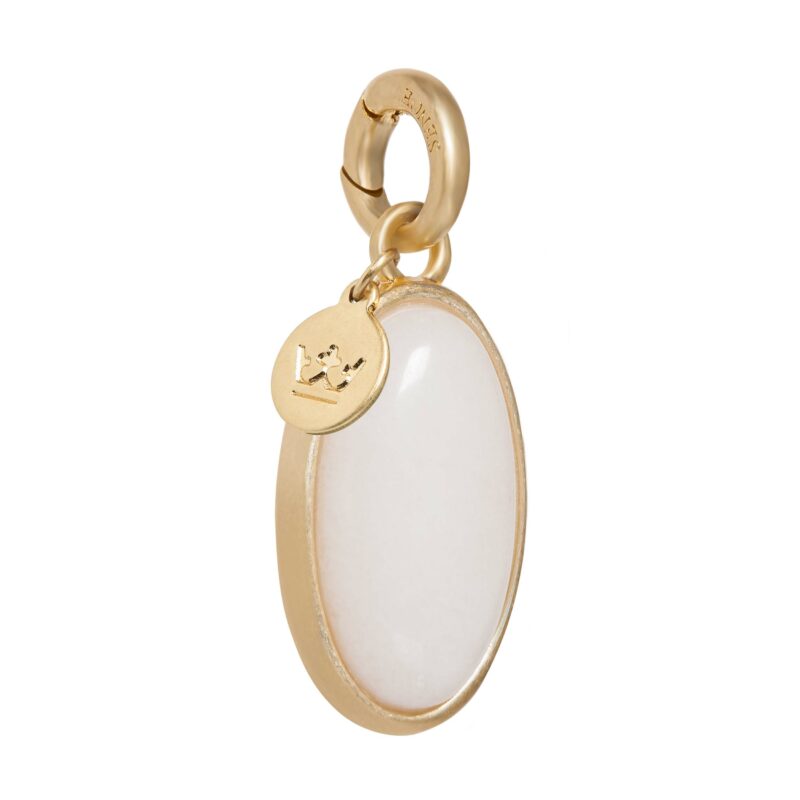 Essentials Oval Charml White Jade matt gold