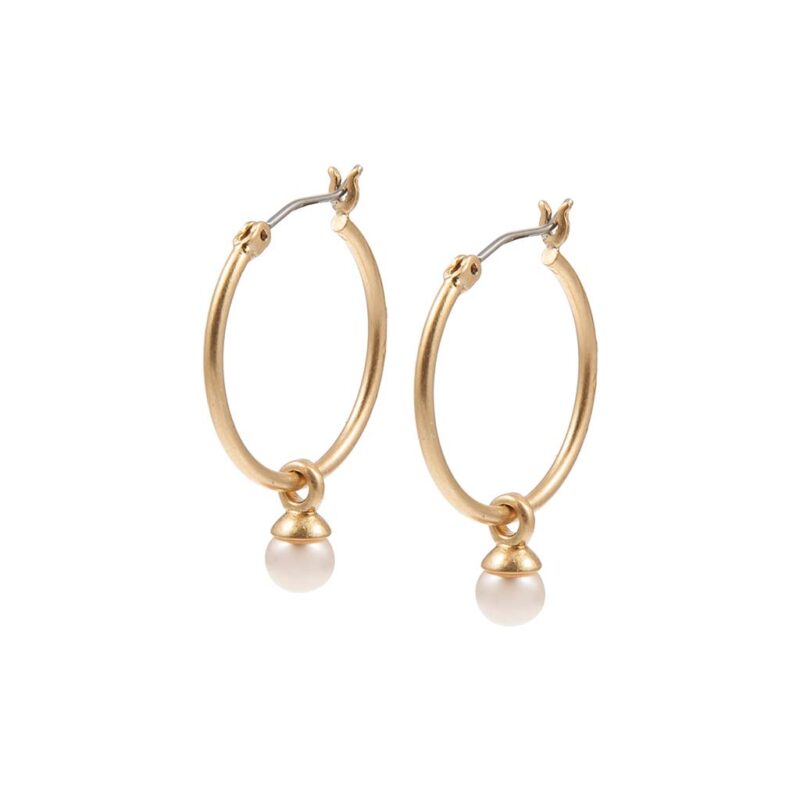 Essentials Be a Star Earrings Freshwater pearl matt gold - 2 CM