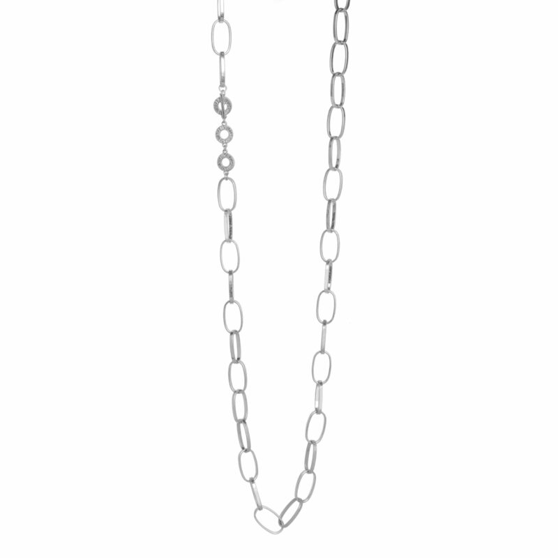 Essentials Power necklace matt silver plated - 96 CM