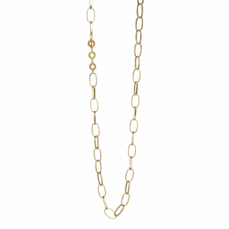 Essentials Power necklace matt gold plated - 96 CM