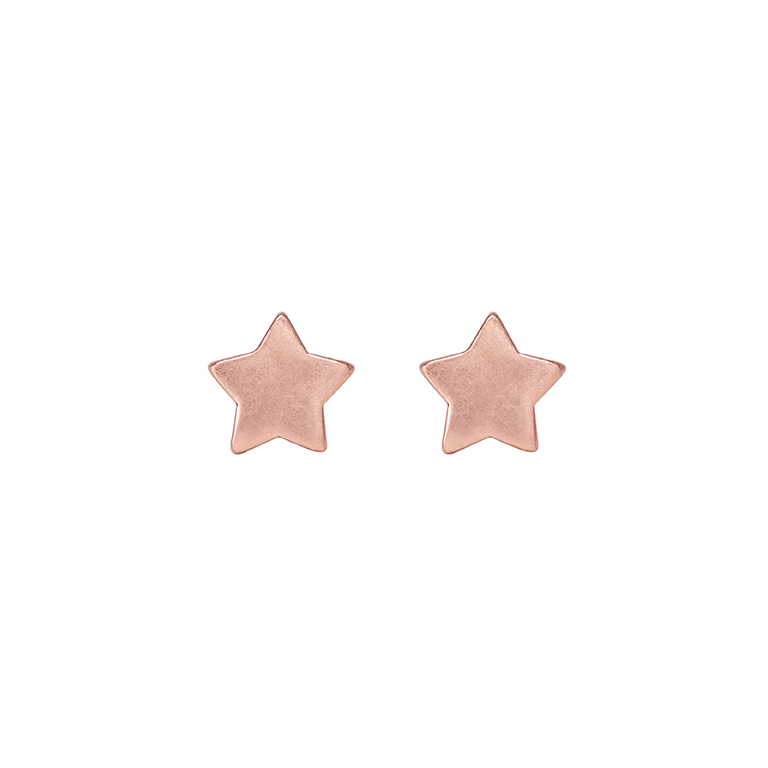 Essentials Star ear studs matt rose gold plated