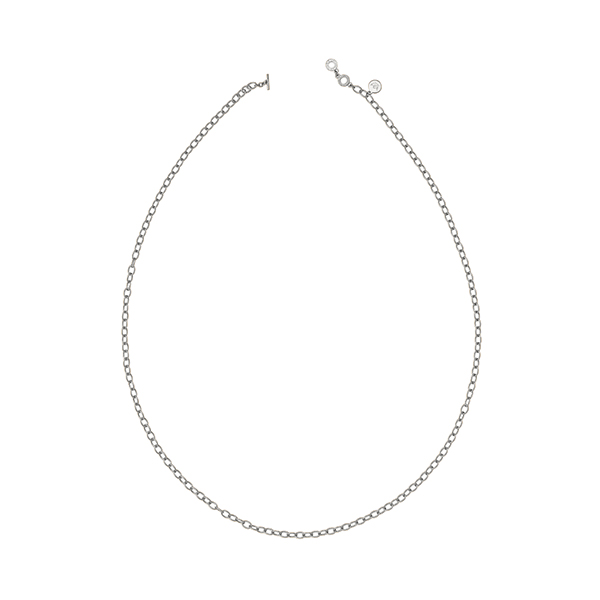 Essentials Elegance necklace matt silver plated - 90 CM