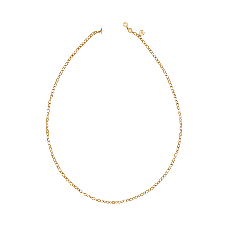 Essentials Elegance necklace matt gold plated - 90 CM