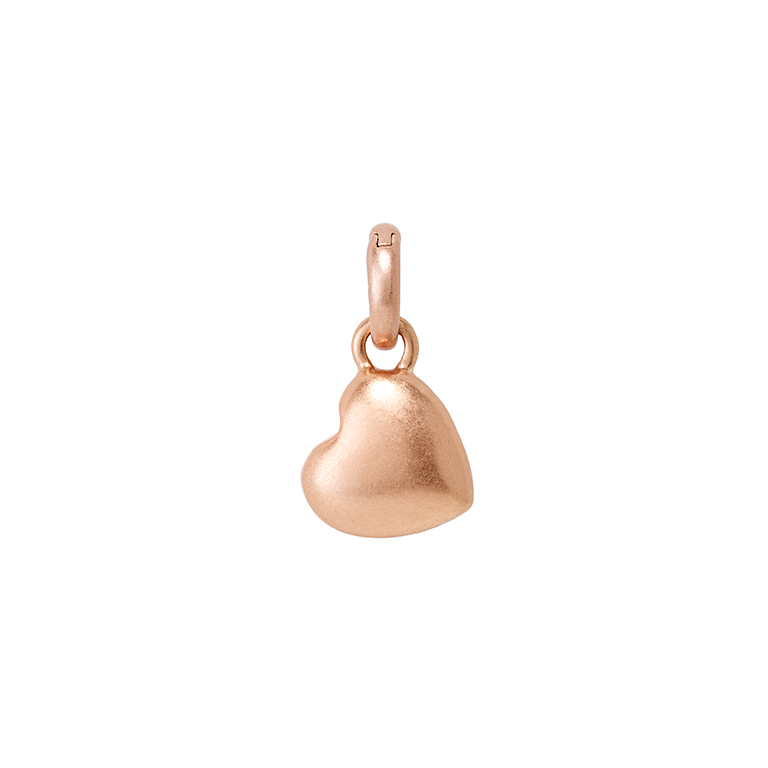 Essentials heart charm matt rose gold plated