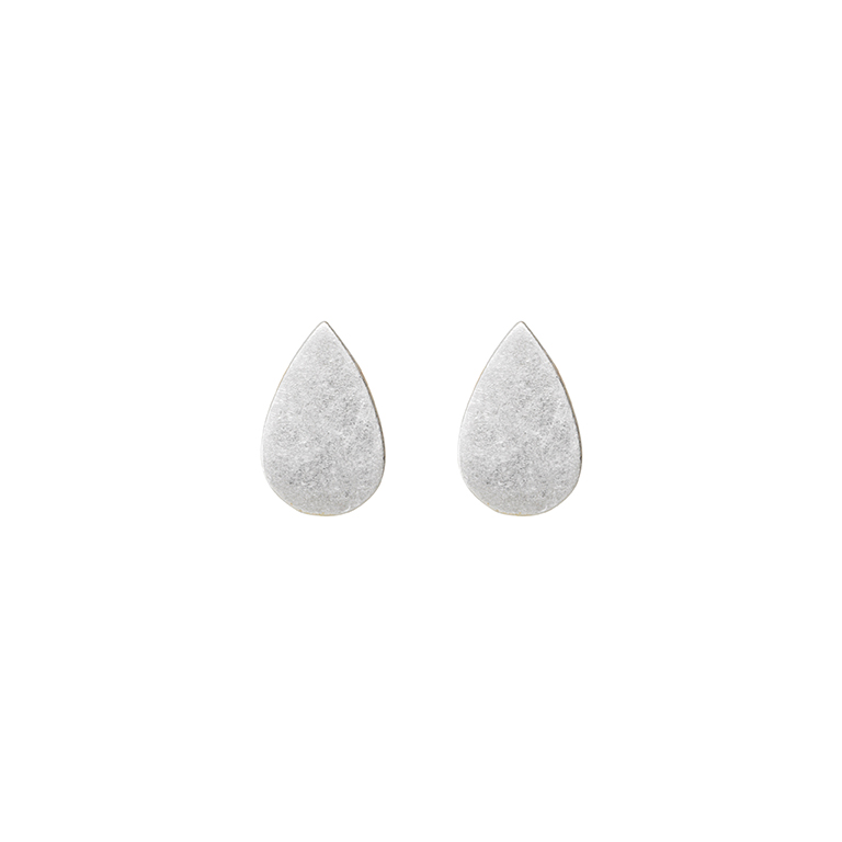 Essentials Symphony ear studs drop matt silver plated