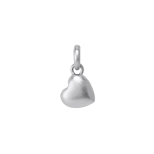 Essentials heart charm matt silver plated