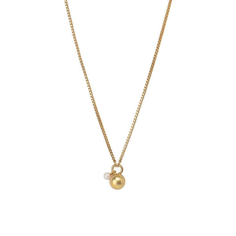 Essentials London necklace matt gold plated - 80 CM