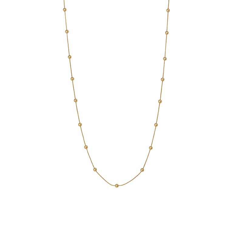 Essentials Silence necklace matt gold plated  - 100 CM