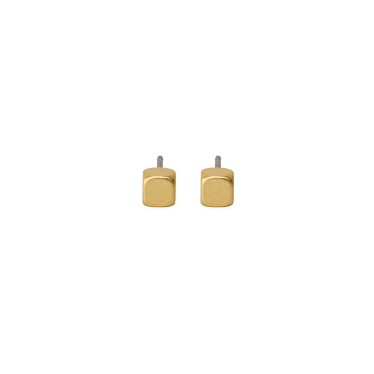 Essentials Solitude ear studs matt gold plated