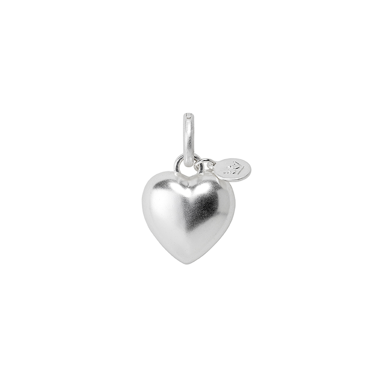 Essentials Love charm matt silver plated