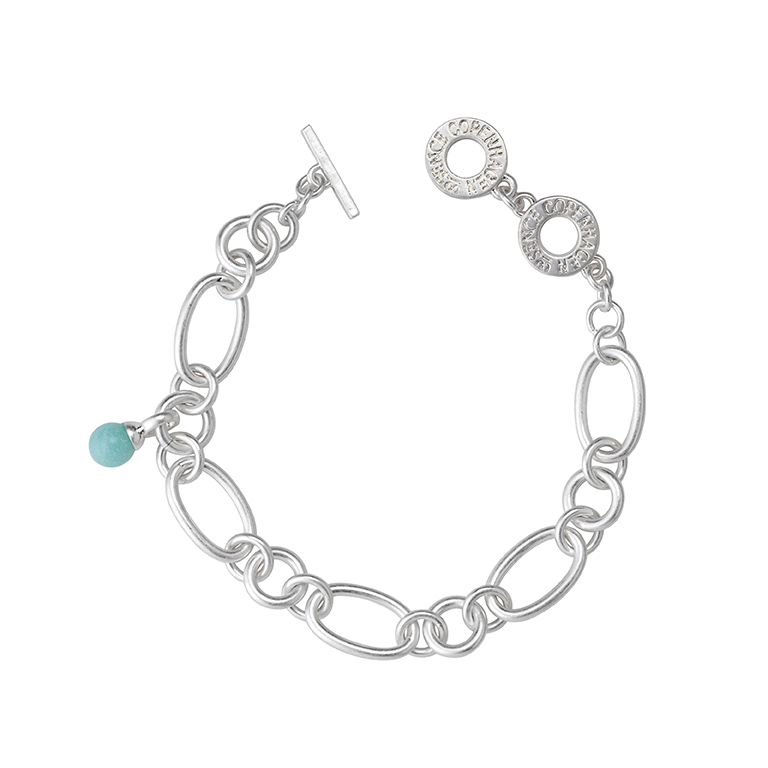 Essentials Experiment bracelet Amazonite matt silver plated