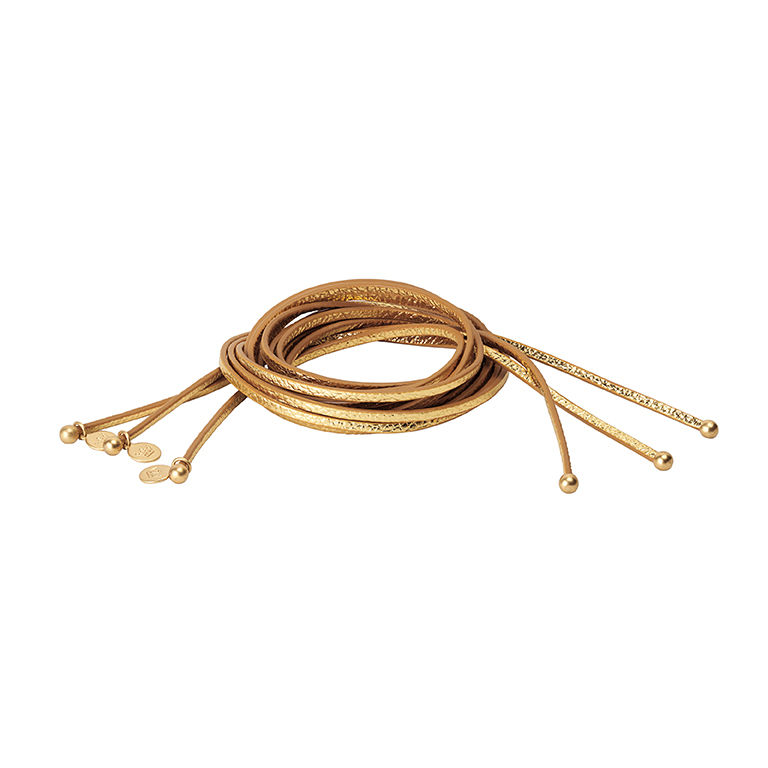 Essentials straps gold leather matt gold plated - 110 CM