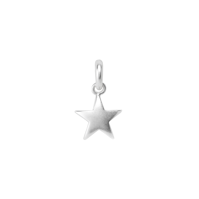 Essentials Star charm matt silver plated