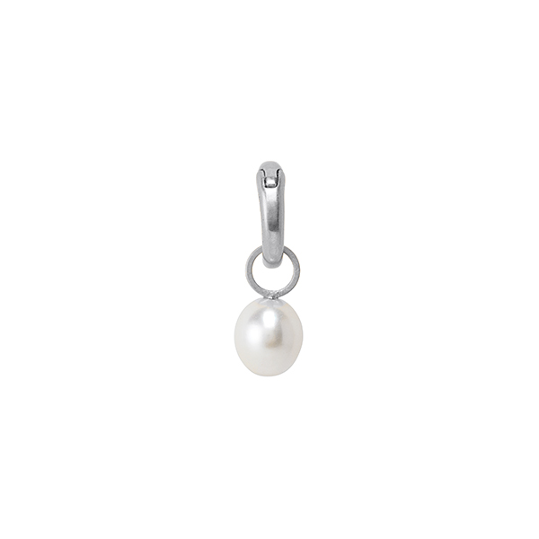 Essentials Snow charm with pearl matt silver plated