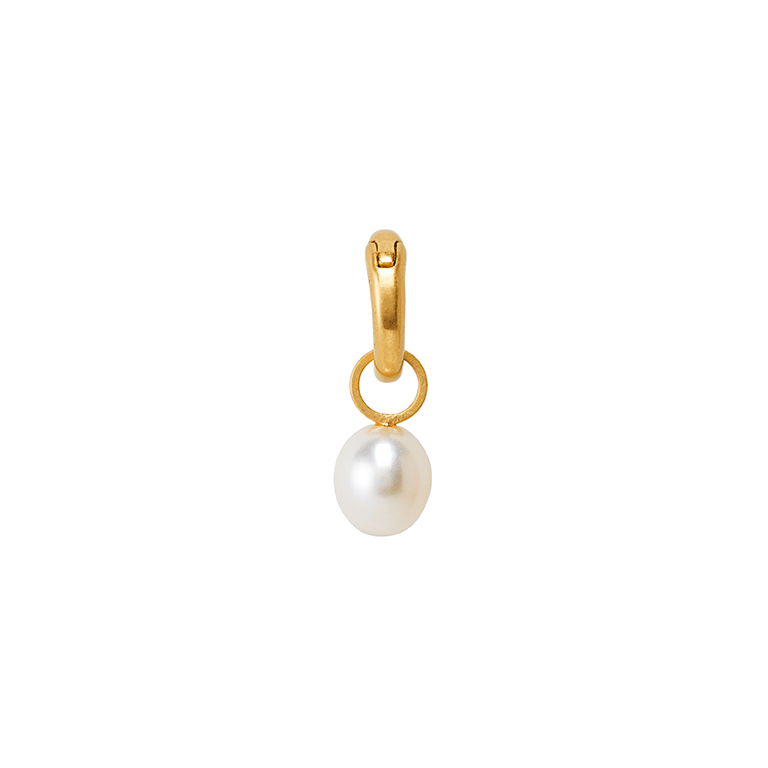 Essentials Snow charm with pearl matt gold plated