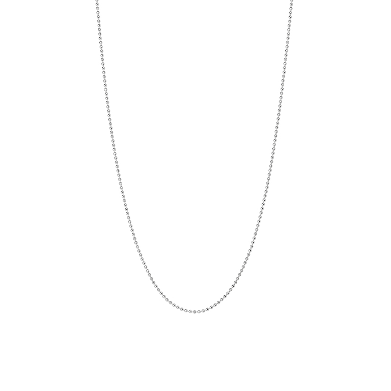 Essentials Beads necklace matt silver plated - 90 CM