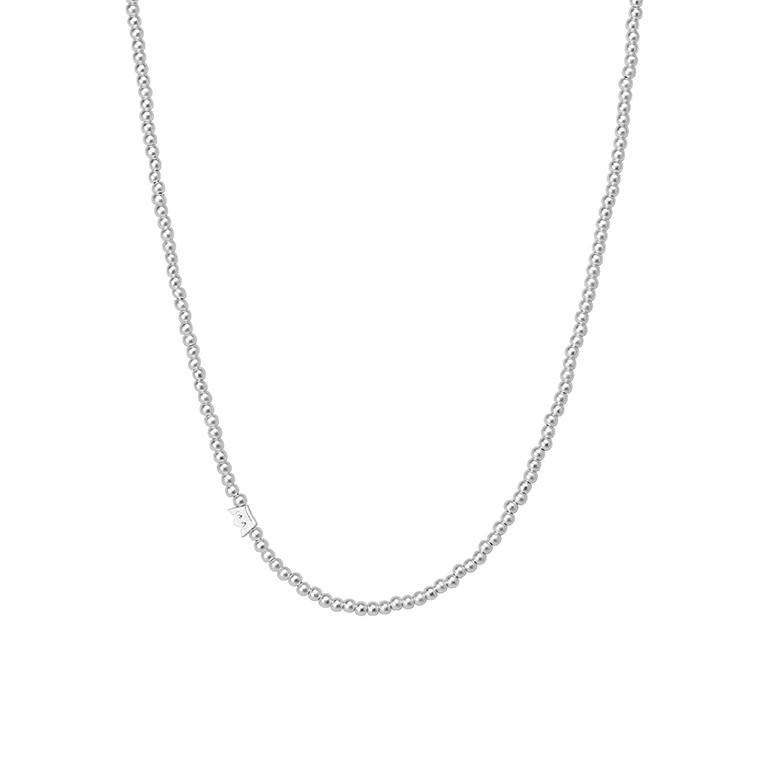 Essentials new Boho necklace matt silver plated - 46 CM